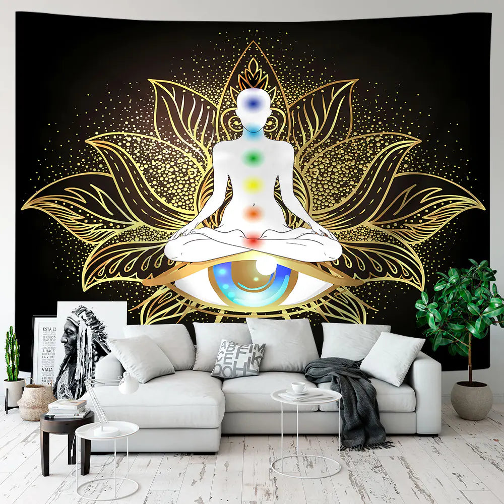 Yoga Meditation Tapestry - Premium Polyester Landscape Design