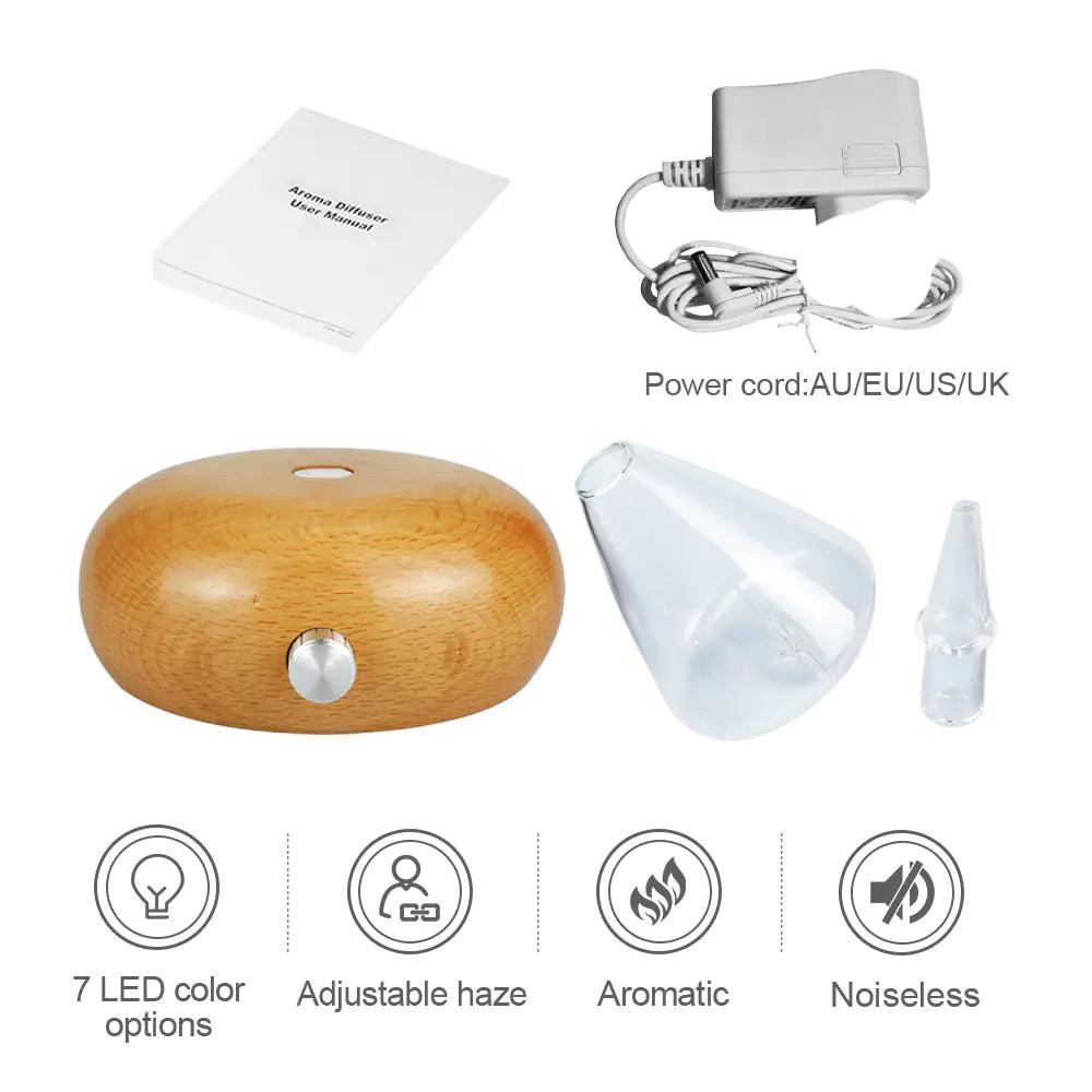 Wood Design Aroma Diffuse with Pure Essential Oils - Ultrasonic Aromatherapy