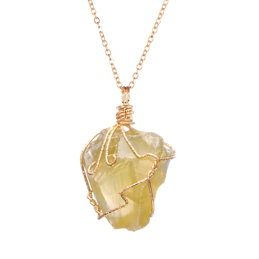 Natural Gemstone Necklace: Chakra Stone Pendant Energy Healing Crystal