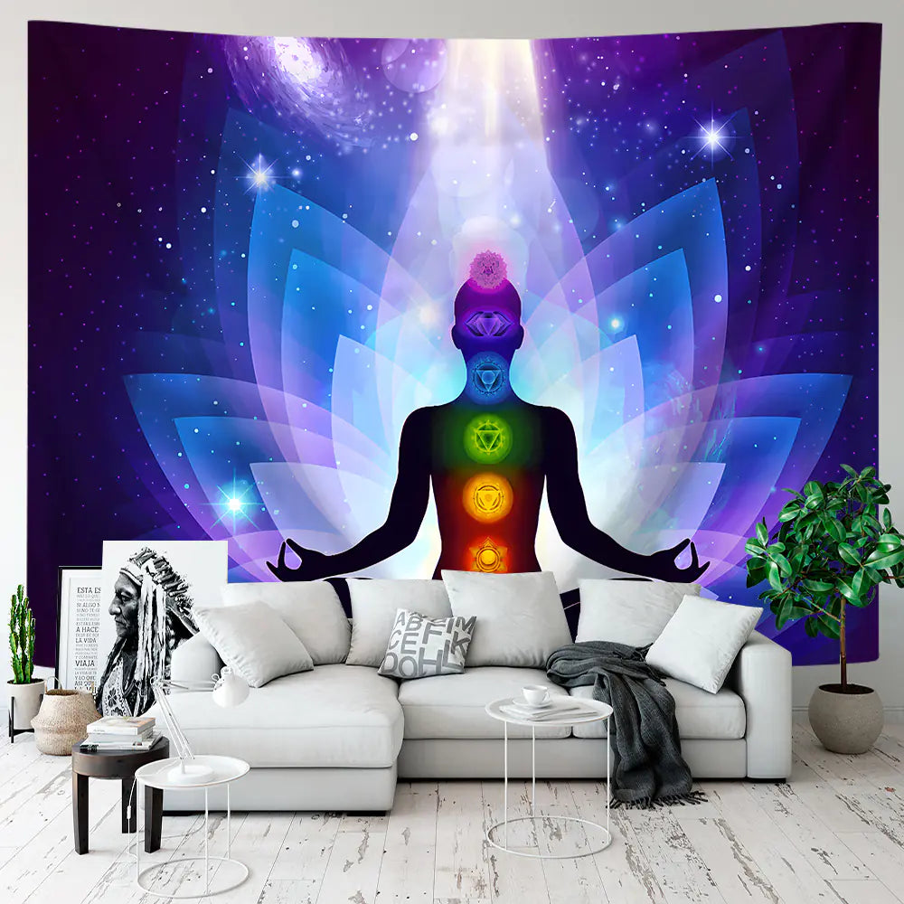 Yoga Meditation Tapestry - Premium Polyester Landscape Design