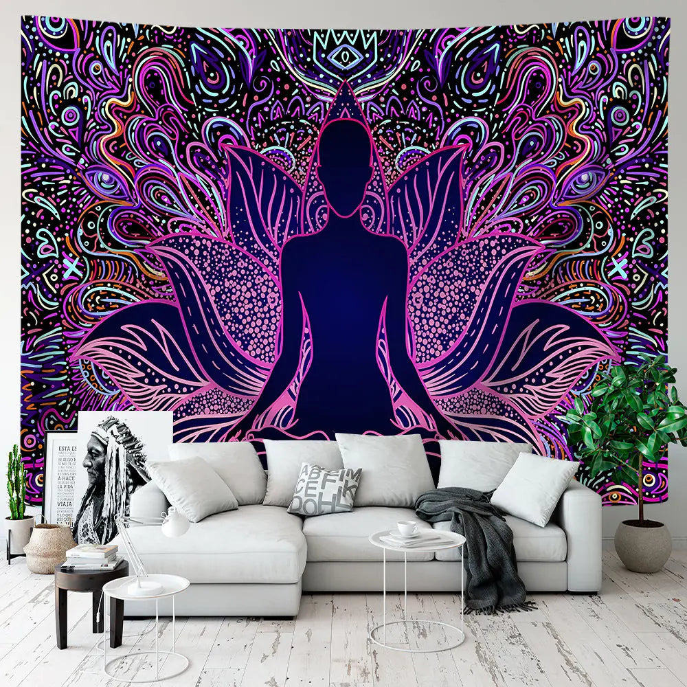 Yoga Meditation Tapestry - Premium Polyester Landscape Design