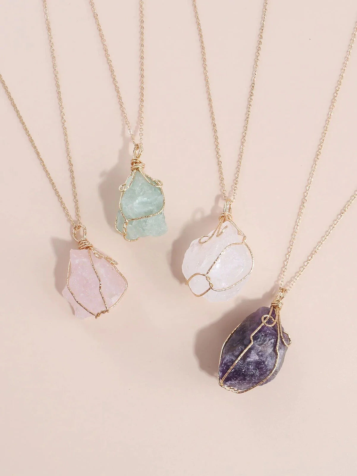 Natural Gemstone Necklace: Chakra Stone Pendant Energy Healing Crystal