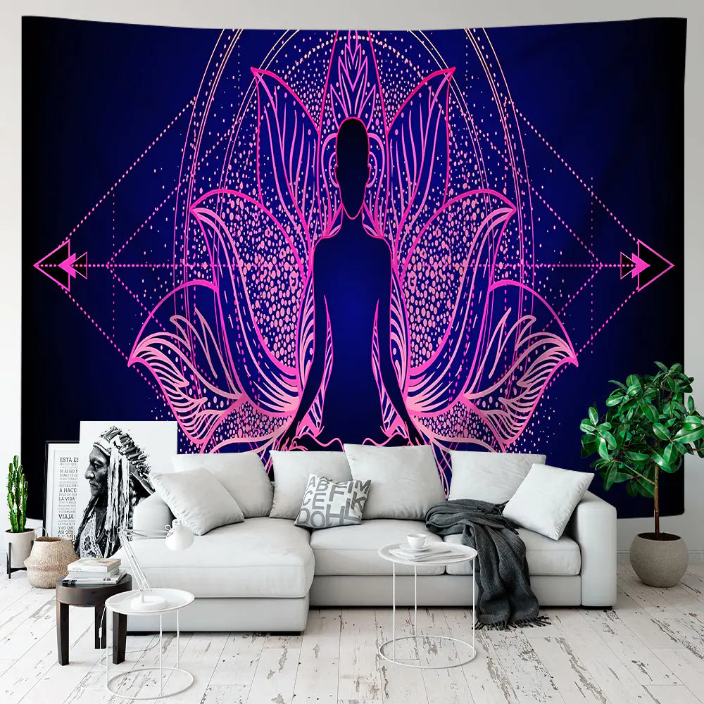 Yoga Meditation Tapestry - Premium Polyester Landscape Design