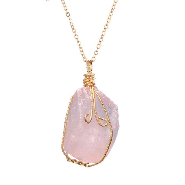 Natural Gemstone Necklace: Chakra Stone Pendant Energy Healing Crystal