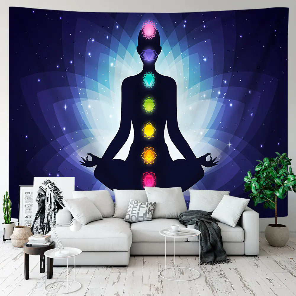 Yoga Meditation Tapestry - Premium Polyester Landscape Design