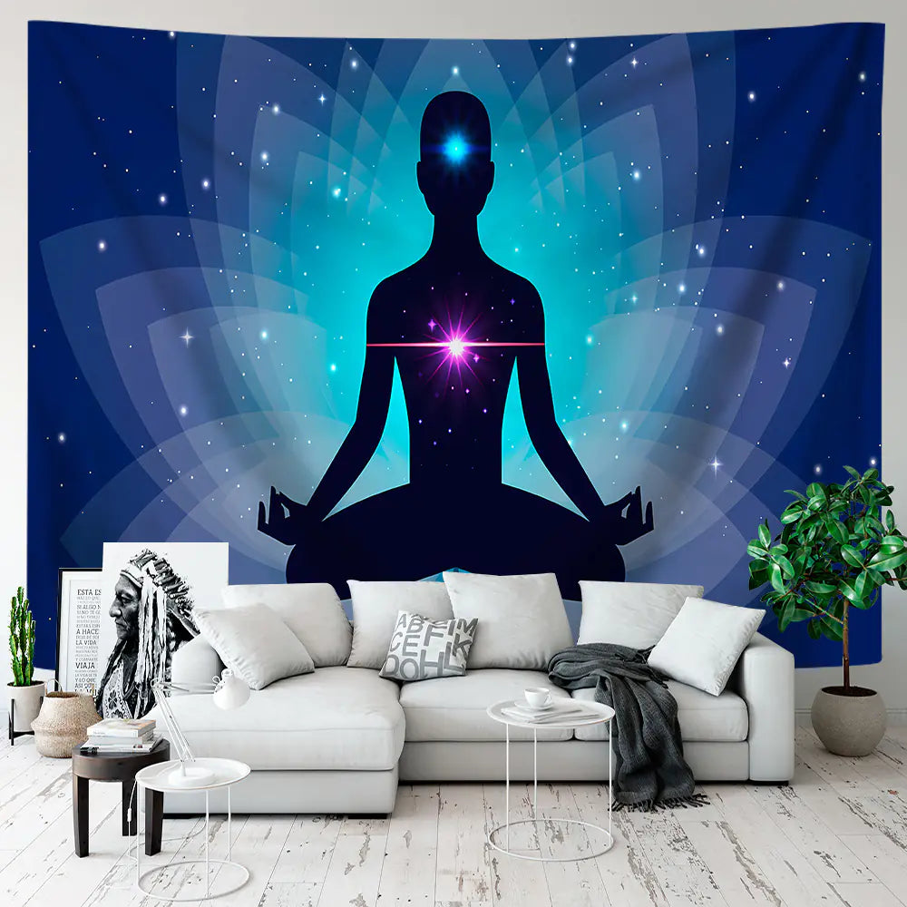 Yoga Meditation Tapestry - Premium Polyester Landscape Design