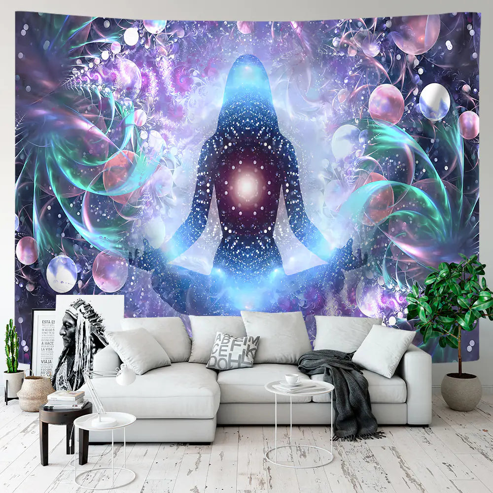 Yoga Meditation Tapestry - Premium Polyester Landscape Design