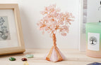 Pink crystal + pink crystal gravel / 4cm pyramid flower tree