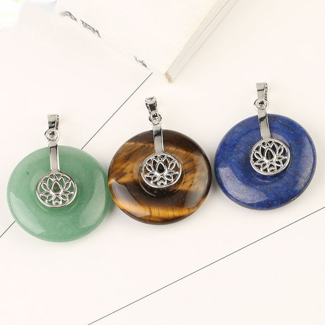 Natural Crystal Lotus Pendant Crystal Necklace