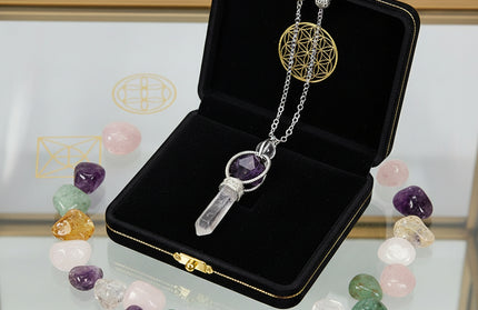 Merkaba Crystal Pendulum - Sacred Geometry Divination Tool with Caged Design