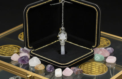 Merkaba Crystal Pendulum - Sacred Geometry Divination Tool with Caged Design