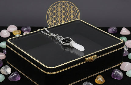 Merkaba Crystal Pendulum - Sacred Geometry Divination Tool with Caged Design