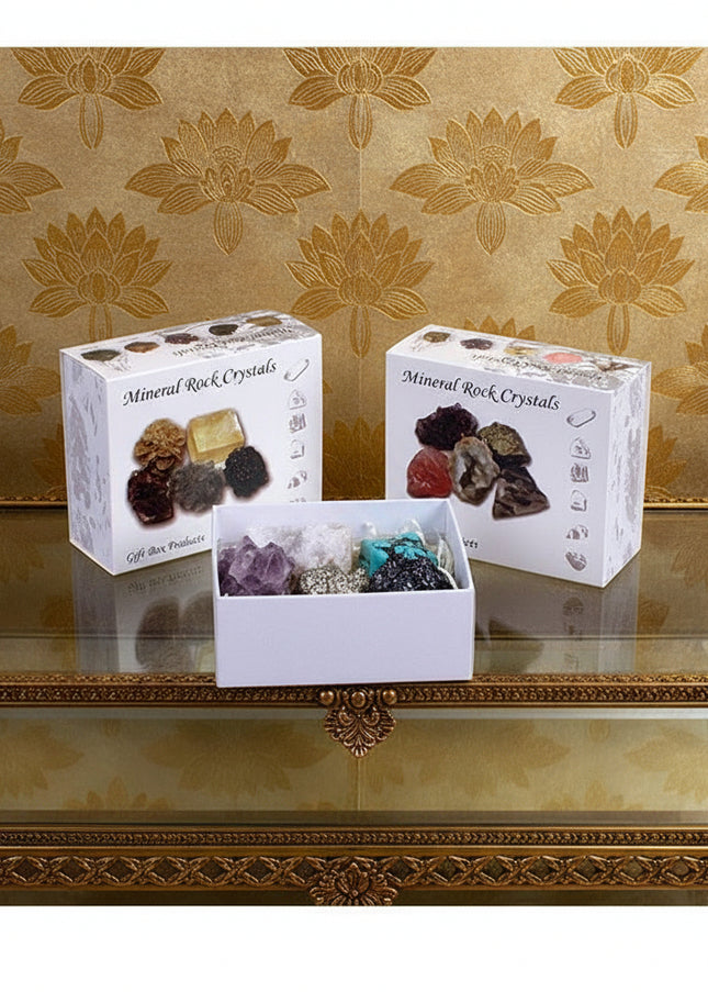 Natural Crystal Ore Mineral Gift Box Set