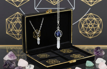 Merkaba Crystal Pendulum - Sacred Geometry Divination Tool with Caged Design