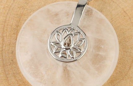 Natural Crystal Lotus Pendant Crystal Necklace