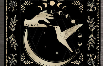 Sacred Tarot Tablecloth - Mandala & Moon Phase Divination Cloth