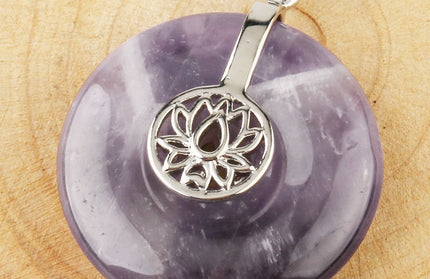 Natural Crystal Lotus Pendant Crystal Necklace