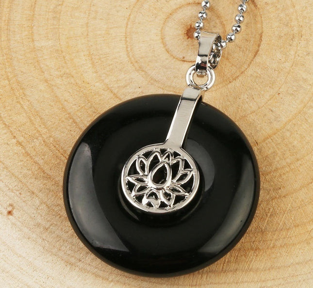 Natural Crystal Lotus Pendant Crystal Necklace