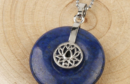 Natural Crystal Lotus Pendant Crystal Necklace