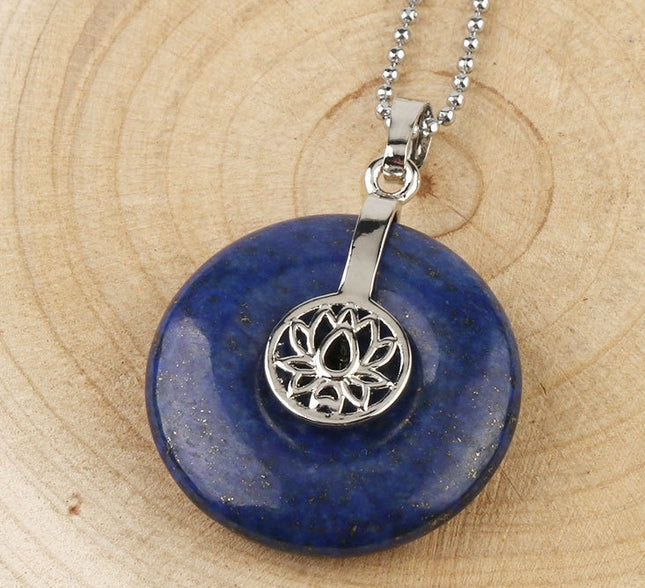 Natural Crystal Lotus Pendant Crystal Necklace