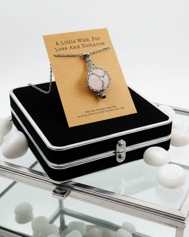 Natural Crystal Heart Cage Pendant - Choose Your Healing Stone Necklace