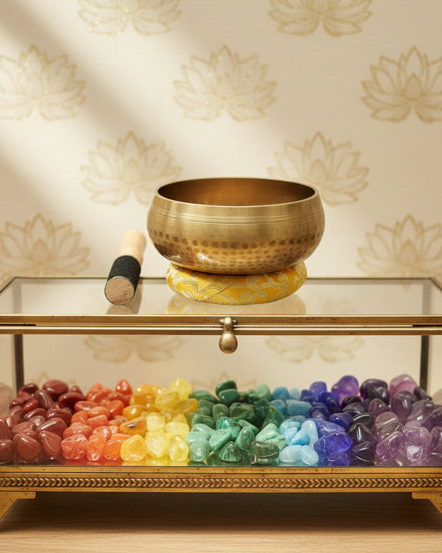 Copper Singing Bowl - Meditation Sound Healing with Striker & Cushion