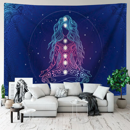 Yoga Meditation Tapestry - Premium Polyester Landscape Design