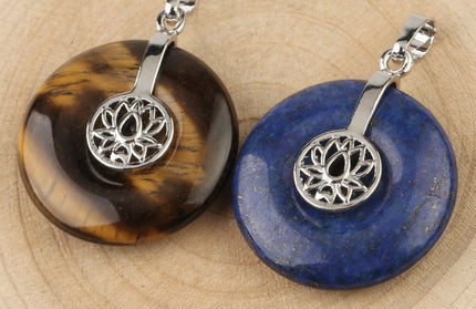 Natural Crystal Lotus Pendant Crystal Necklace