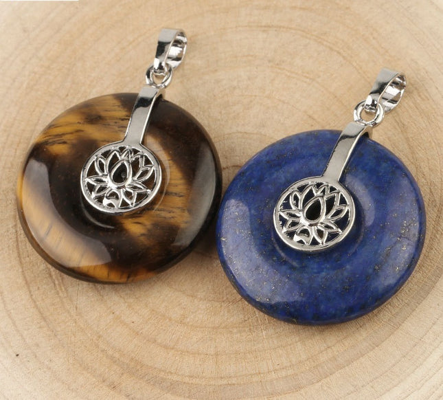 Natural Crystal Lotus Pendant Crystal Necklace