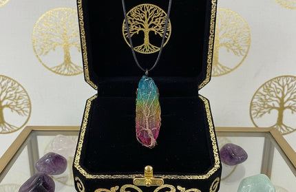 Tree of Life Wire-Wrapped Crystal Pendant - Chakra Stone Necklace