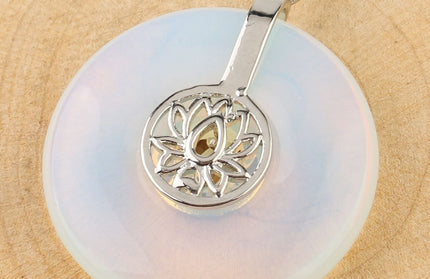 Natural Crystal Lotus Pendant Crystal Necklace