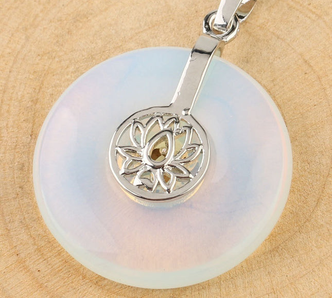 Natural Crystal Lotus Pendant Crystal Necklace