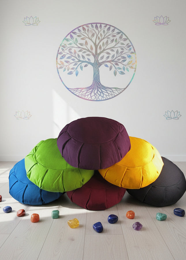 Cotton Meditation Cushion - Breathable Yoga Zafu for Comfortable Practice