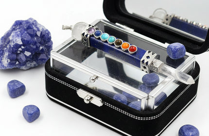 Seven Chakra Crystal Pendant - Natural Hexagonal Column Healing Stone Necklace