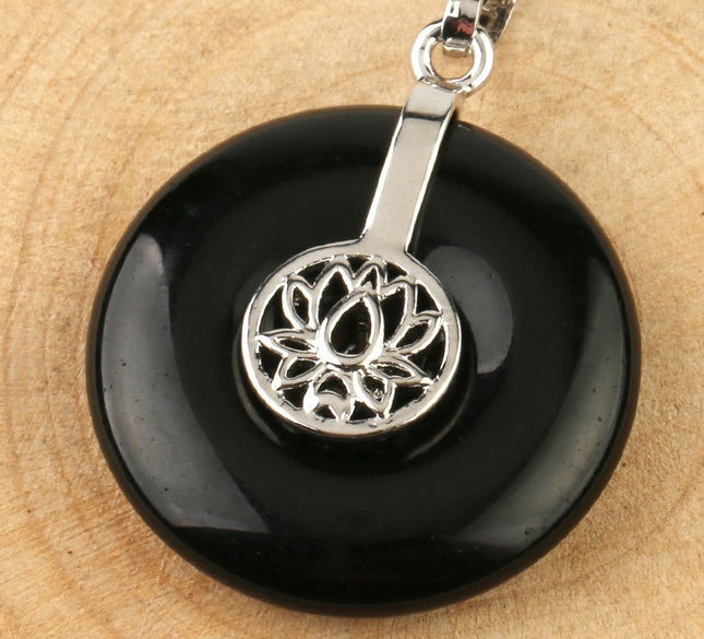 Natural Crystal Lotus Pendant Crystal Necklace