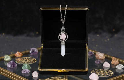 Merkaba Crystal Pendulum - Sacred Geometry Divination Tool with Caged Design