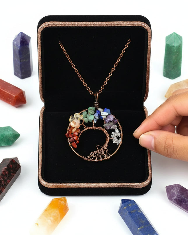 Chakra Balance Tree Pendant Necklace