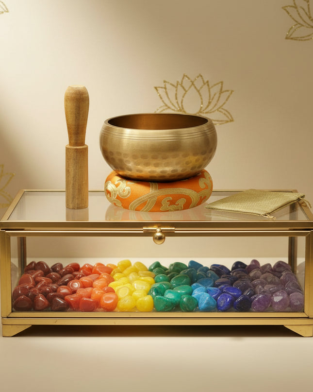 Copper Singing Bowl - Meditation Sound Healing with Striker & Cushion