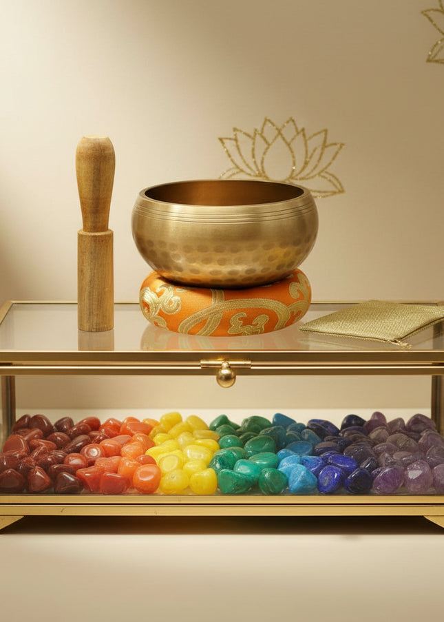 Copper Singing Bowl - Meditation Sound Healing with Striker & Cushion