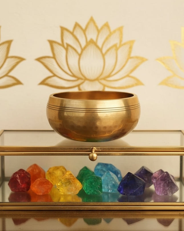 Copper Singing Bowl - Meditation Sound Healing with Striker & Cushion