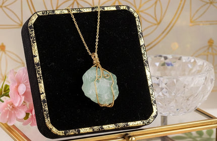 Natural Gemstone Necklace: Chakra Stone Pendant Energy Healing Crystal