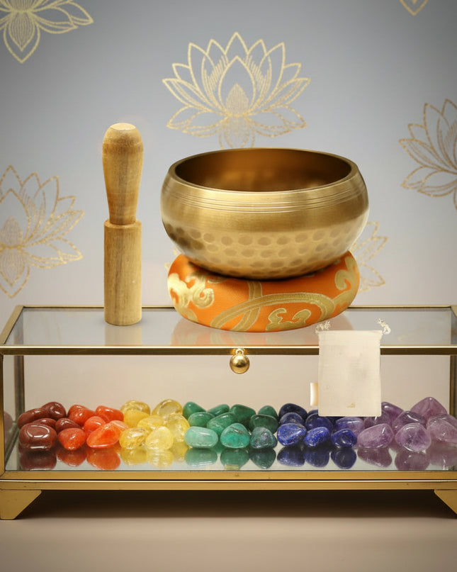 Copper Singing Bowl - Meditation Sound Healing with Striker & Cushion