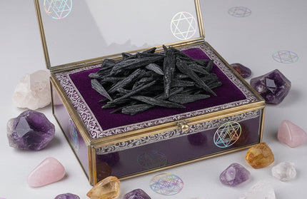 Apengshi Natural Black Tourmaline Raw Stones 0.25lb - Healing Crystal Stone