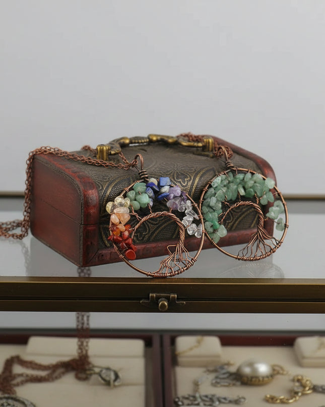 Chakra Balance Tree Pendant Necklace