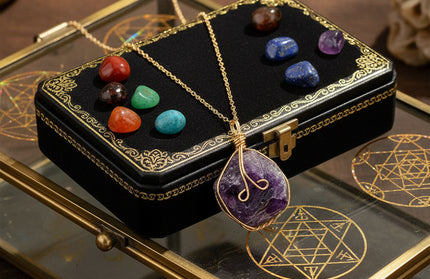 Natural Gemstone Necklace: Chakra Stone Pendant Energy Healing Crystal