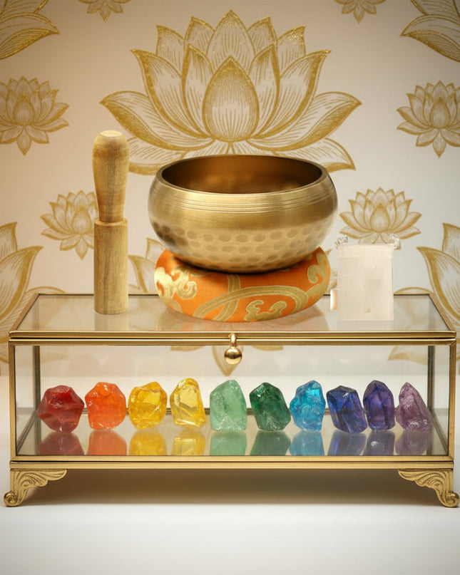 Copper Singing Bowl - Meditation Sound Healing with Striker & Cushion