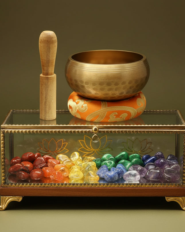 Copper Singing Bowl - Meditation Sound Healing with Striker & Cushion