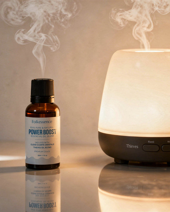 Thieves Essential Oil – 100% Pure Aromatherapy Blend with Clear Quartz Crystal (1 fl oz)