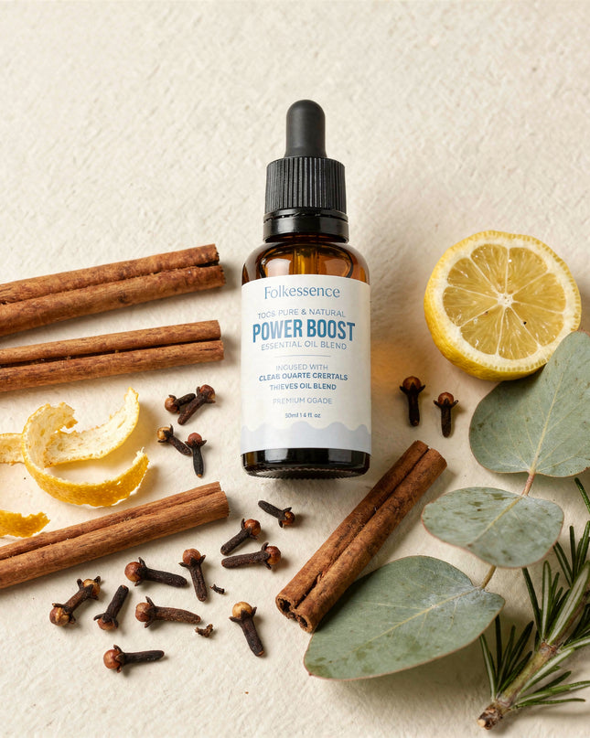Thieves Essential Oil – 100% Pure Aromatherapy Blend with Clear Quartz Crystal (1 fl oz)