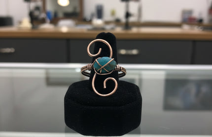 Copper Stone Crystal S-Ring